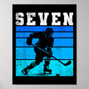Poster Anniversaire de 7 ans garçons hockey sur glace Sep