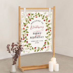 Poster ANNIVERSAIRE DE BÉBÉ Doux FRAISE SAUVAGE