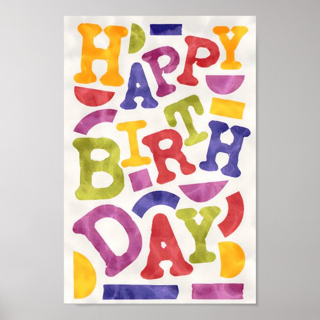 Poster Anniversaire de enfant drôle, ludique et coloré (Devant)