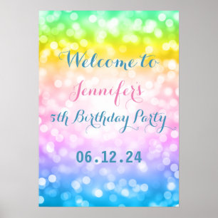 Poster Anniversaire de enfant Party Magique Unicorn arc-e
