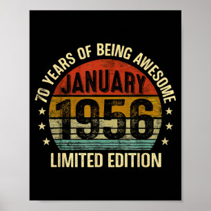 Poster Anniversaire de janvier Édition limitée vintage 19