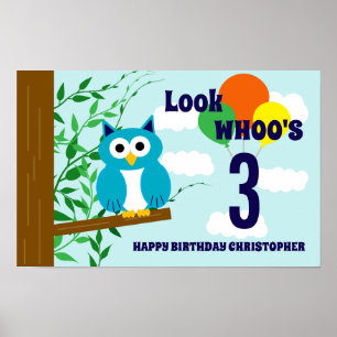 Poster Anniversaire de la chouette
