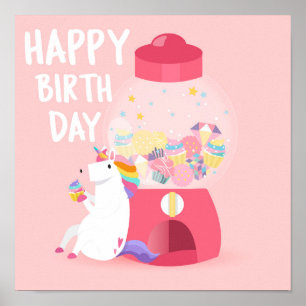 Poster Anniversaire de la licorne