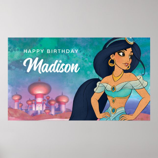 Poster Anniversaire de la princesse Jasmine enchantée (Devant)
