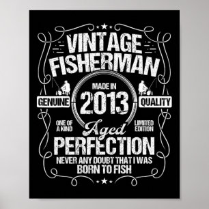Poster Anniversaire de pêche 2013 pour un pêcheur né en 2