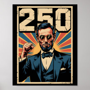 Poster Anniversaire des 250 ans d'Abraham Lincoln Rétro I