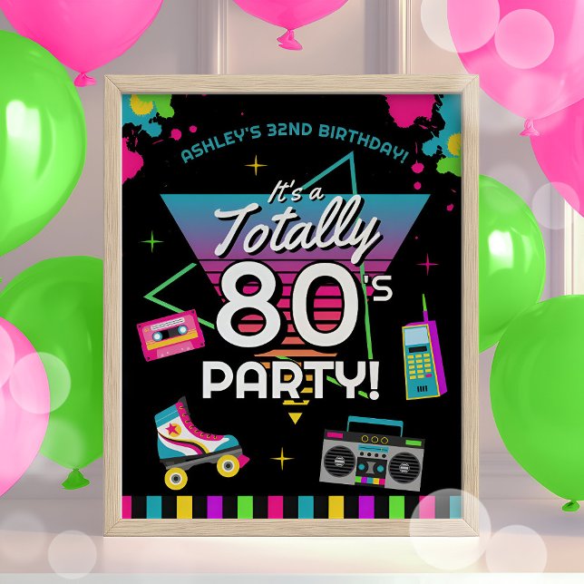 Poster Anniversaire des années 80 Retro Bienvenue (Créateur téléchargé)
