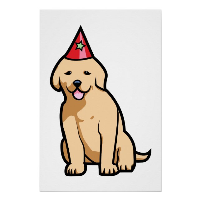 Poster Anniversaire des chiots Golden Retriever (Devant)