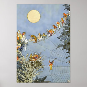 Poster "Anniversaire des fées" par Heath Robinson