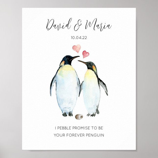 Poster Anniversaire des Inséparables de Penguin Couple (Devant)