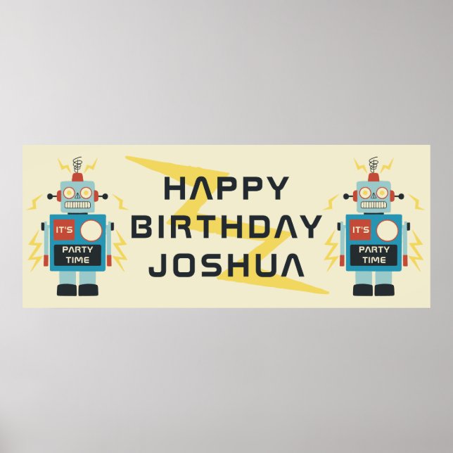 Poster Anniversaire des robots de jouets (Devant)