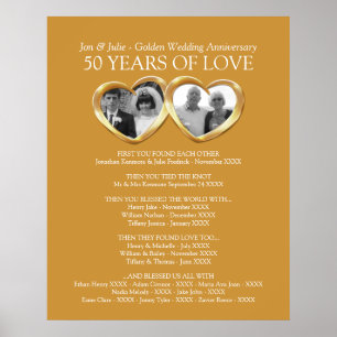 Poster Anniversaire d'or photo histoire de famille