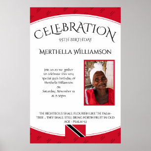 Poster ANNIVERSAIRE Drapeau Trinidad avec photo