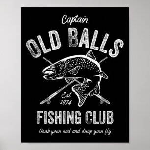 Poster Anniversaire drôle de pêche à la mouche pour les 5