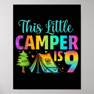 Poster Anniversaire Enfants Campeur 9 Ans Camping 9ème An