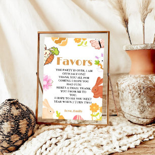 Poster Anniversaire Favoris Pâques Bunny signe de fête