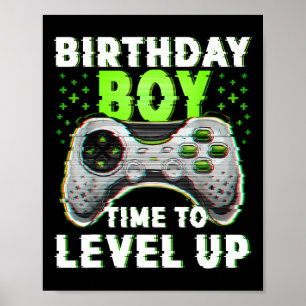 Poster Anniversaire Garçon Temps Pour Augmenter Jeux Vidé