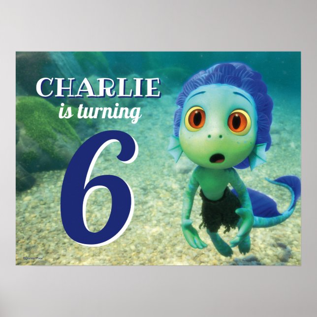 Poster Anniversaire Luca de Disney Pixar (Devant)