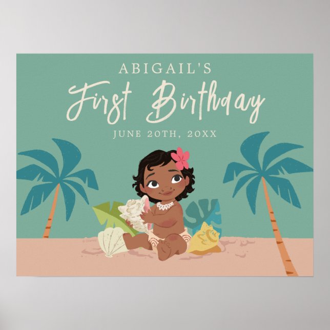 Poster Anniversaire Moana de Disney (Devant)