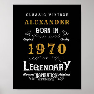 Poster Anniversaire personnalisé 1970 Ajouter Votre Nom L