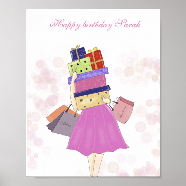 Poster Anniversaire personnalisé, illustration (Devant)