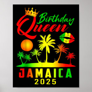 Poster Anniversaire Reine Jamaïque filles voyage 2025 Par