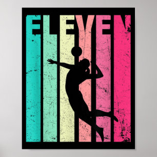 Poster Anniversaire Retro Volleyball Amateurs Années Bir
