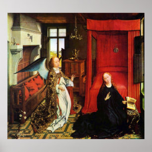 Poster ANNONCE ANGEL Archange Gabriel et Vierge