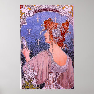 Poster Annonce Art Nouveau Corset