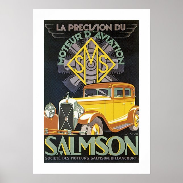 Poster Annonce automobile vintage Salmson (Devant)
