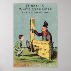 Poster Annonce blanche de savon de l'étoile de Fairbank