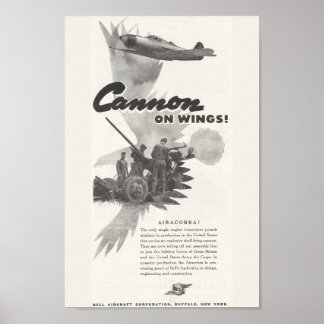 Poster Annonce d'avion Bell 1941