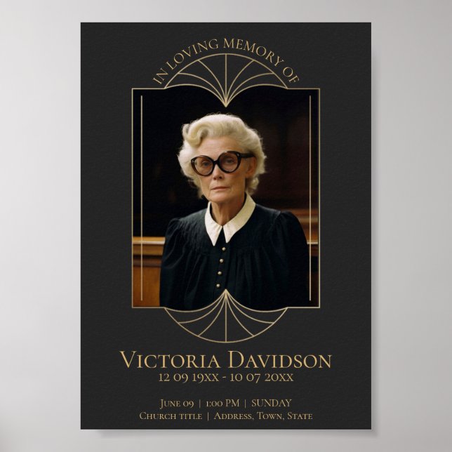 Poster Annonce de funérailles numérique Post Dark Grey (Devant)