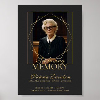 Poster Annonce de funérailles numérique Post Gris foncé