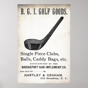 Poster Annonce de golf vintage 1898 - Imprimer