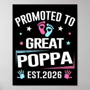 Poster Annonce de grossesse Promu Grand Papa Est 2026