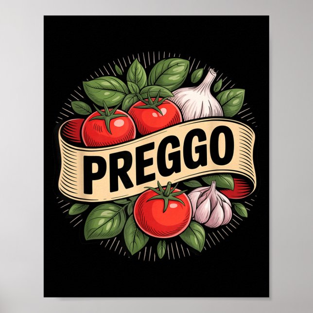 Poster Annonce de grossesse Sauce de pâtes Prego Drôle Pr (Devant)