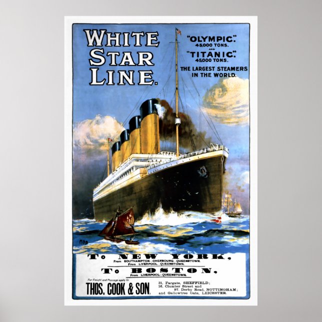 Poster Annonce de la ligne Titanic White Star (Devant)