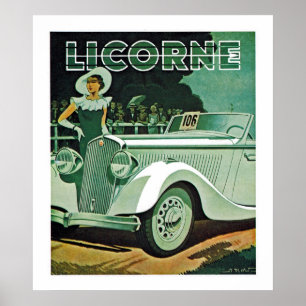 Poster Annonce de licence d'automobile
