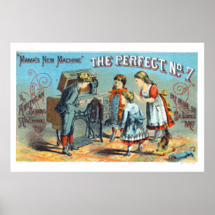 Poster Annonce de machine à coudre de l'époque victorienn