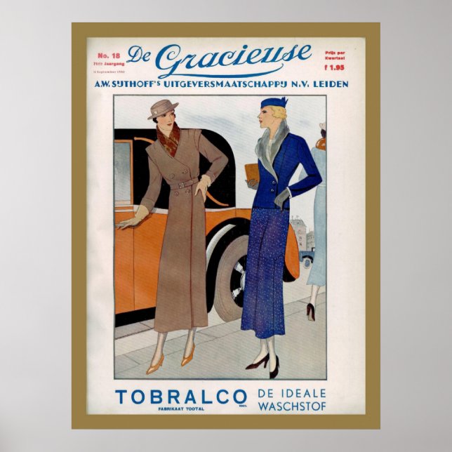 Poster Annonce de mode des années 1930 d'un magazine holl (Devant)
