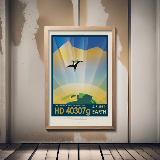 Poster Annonce de voyage Sci-Fi, Planet HD 40307g (Créateur téléchargé)