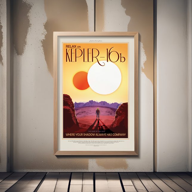 Poster Annonce de voyage Sci-Fi, Planet Kepler 16b (Créateur téléchargé)
