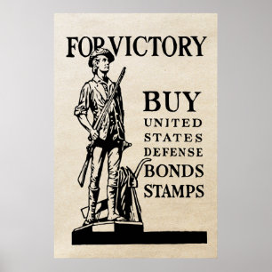Poster Annonce d'obligations de guerre Vintages 2ÈME GUER