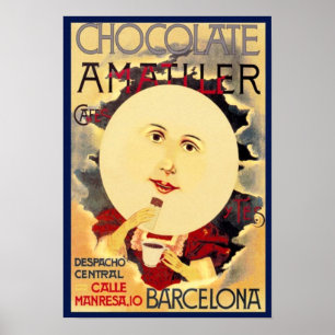 Poster Annonce espagnole vintage de chocolat