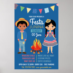 Poster Annonce Festa Junina Corporate/Club Party