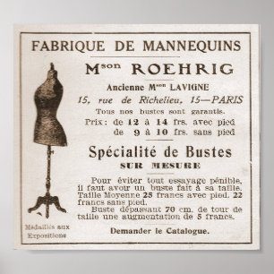 Poster Annonce française vintage à partir de 1910