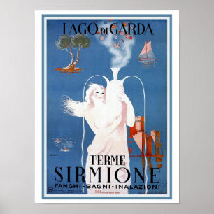 Poster Annonce italienne de voyage de Sirmione des années