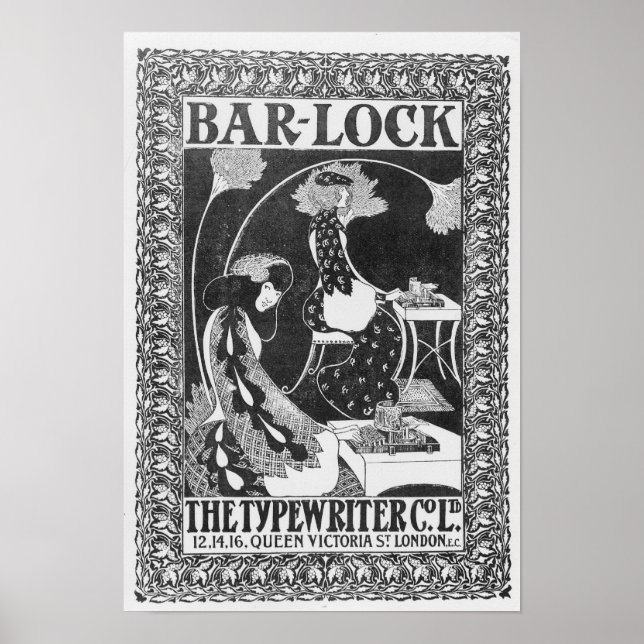Poster Annonce pour les machines à écrire à barres-serrur (Devant)