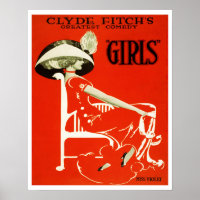 Annonce théâtrale "Filles" de Clyde Fitch 1910